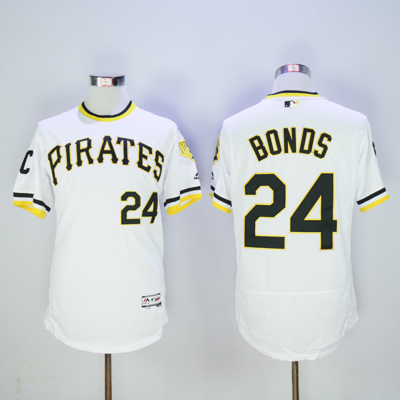 Men Pittsburgh Pirates #24 Bonds White Elite MLB Jerseys->pittsburgh pirates->MLB Jersey